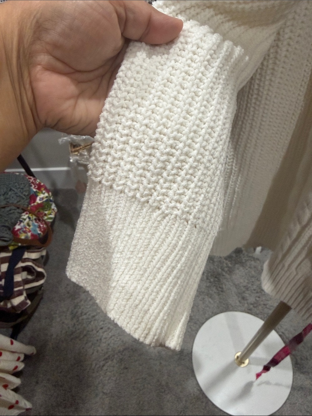 J. Jill Fisherman’s Cream Cable Knit Crewneck Sweater large tall - Picture 6 of 6